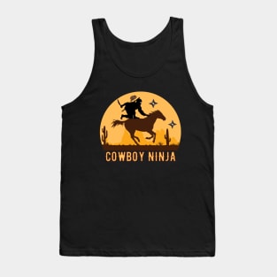 Cowboy Ninja riding horse Funny Ninja Tank Top